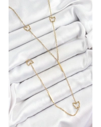 316L Çelik Kelebek Figürlü Y Model Gold Renk Kadın Kolye