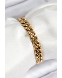 316L Çelik Klasik Kalın Zincir Model Gold Renk Kadın Bileklik