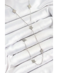 316L Çelik Kutup Yıldızı Figürlü Y Model Gümüş Renk Kadın Kolye