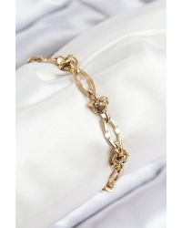 316L Çelik Parçalı Zincir Model Gold Renk Kadın Bileklik