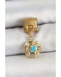 316L Çelik Sallantılı Ay Ve Güneş Model Gold Renk Nomination Charm
