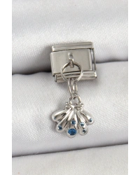 316L Çelik Sallantılı Fiyonklu Buket Model Gümüş Renk Nomination Charm