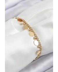 316L Çelik Sıralı Pul Model Gold Renk Kadın Bileklik