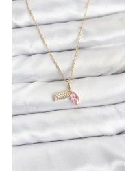 316L Çelik Zincir Gold Renk Balık Kuyruğu Model Zirkon Taşlı Kadın Kolye