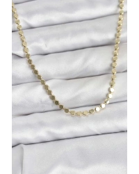 316L Çelik Zincir Gold Renk Ezme Zincir Model  45 cm Kadın Kolye