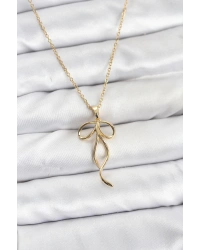 316L Çelik Zincir Gold Renk Fiyonk Model Kadın Kolye