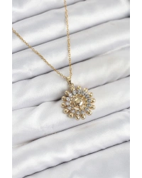 316L Çelik Zincir Gold Renk Güneş Model Kadın Kolye