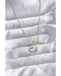 316L Çelik Zincir Gold Renk Kalp Model Kadın Kolye