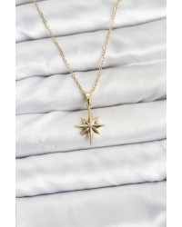 316L Çelik Zincir Gold Renk Kutup Yıldızı Model Kadın Kolye