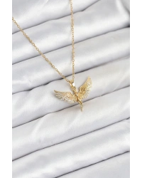 316L Çelik Zincir Gold Renk Melek Model Kadın Kolye