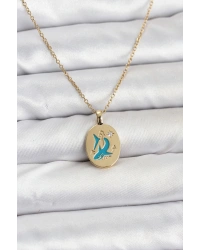 316L Çelik Zincir Gold Renk Shark Figür Kadın Kolye