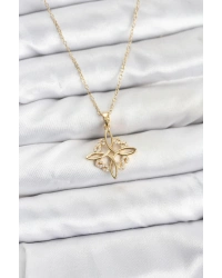 316L Çelik Zincir Gold Renk Sonsuzluk Model Zirkon Taşlı Kadın Kolye