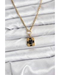 316L Çelik Zincir Gold Renk Vintage Model Kadın Kolye