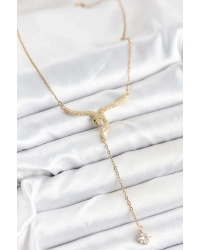 316L Çelik Zincir Gold Renk Yılan Model Y Kolye