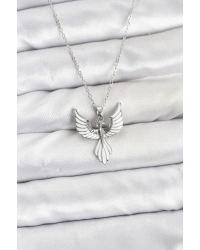 316L Çelik Zincir Gümüş Renk Anka Kuşu Model Kadın Kolye