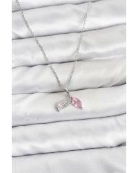 316L Çelik Zincir Gümüş Renk Balık Kuyruğu Model Zirkon Taşlı Kadın Kolye