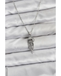 316L Çelik Zincir Gümüş Renk Deniz Anası Model Zirkon Taşlı Kadın Kolye