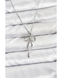 316L Çelik Zincir Gümüş Renk Fiyonk Model Kadın Kolye