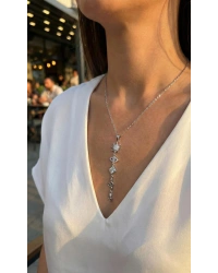 316L Çelik Zincir Gümüş Renk Güneş ve Enerji Model Kadın Y Kolye