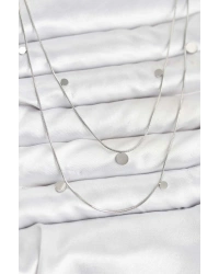 316L Çelik Zincir Gümüş Renk Pullu Kadın Kolye