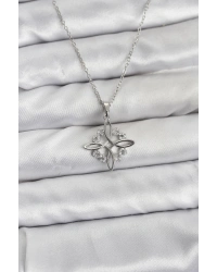 316L Çelik Zincir Gümüş Renk Sonsuzluk Model Zirkon Taşlı Kadın Kolye