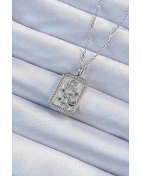 316L Çelik Zincir Gümüş Renk Zirkon Taşlı Aslan Figürlü Tarot Kolye