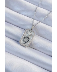 316L Çelik Zincir Gümüş Renk Zirkon Taşlı Minimal Papatya Figürlü Tarot Kolye