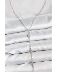 316L Çelik Zincir Gümüş Renkli Yıldız Model Kadın Y Kolye