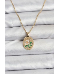 316L Çelik Zincir Papatya Figürlü Kadın Kolye