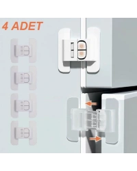 4 Adet Buzdolabı, Çekmece ve Dolap Kapağı Çocuk Kilidi