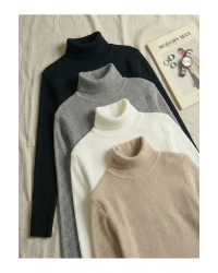 4lü Siyah Beyaz Bej Gri Boğazlı Kazak Mevsimlik Kurtarıcı Parça Pamuklu Balıkçı Yaka Slimfit