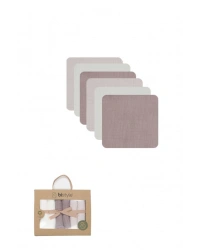 6lı Müslin Mendil 20x20 cm 90106 Taş Ekru Antrasit