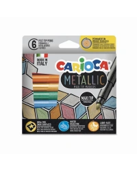6 Renk Maxi Tip Metalik Keçeli Kalem Seti