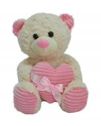 62915 35 CM KALBİ KURDELELİ PELUŞ AYI -HLY