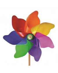 7 Kanat 30 cm Gök Kuşağı Rüzgar Gülü