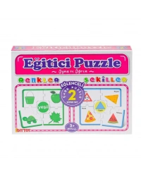 7194 Çark Puzzle Renkler Şekiller -