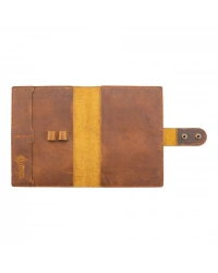 A5 Defter ve Ajanda Kılıfı - %100 Crazy Deri - KO10003 - Taba