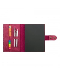 A5 Defter ve Ajanda Kılıfı - %100 Rainbow Deri - KO10001 - Fuşya