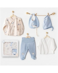 AC25910 Newborn Set Dino 5Li Hastane Çıkışı Beige
