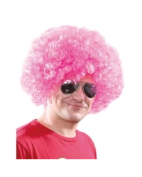Açık Pembe Renk Kıvırcık Afro Bonus Peruk