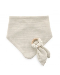  Ahşap Diş Kaşıyıcılı Bürümcük Müslin Önlük 736 Ekru