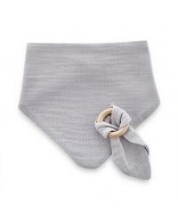  Ahşap Diş Kaşıyıcılı Bürümcük Müslin Önlük 736 Gri