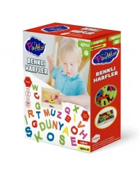 Ahşap Kasalı Renkli Harfler 33 Parça