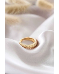 Altın Renk Ayarlamalı Burgu Kadın Yüzük