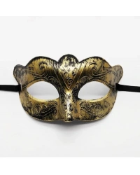 Altın Renk Eskitme Maskeli Balo Maskesi – Venedik Tarzı Parti Maskesi