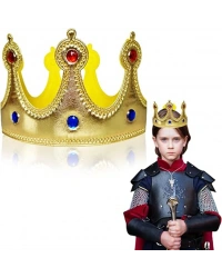Altın Renk Eva Malzemeden İmal Çocuk Kral Tacı 57 cm