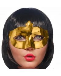 Altın Renk Kostüm Partisi Extra Parlak Balo Maskesi 15x10 cm NessiWorld
