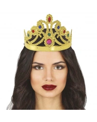Altın Renk Plastik Prenses Tacı Kraliçe Tacı 60cm