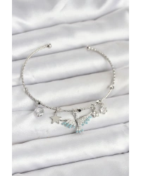 Anka Kuşu Charmlı Gümüş Renk Pirinç Kadın Bileklik