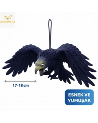 Asılabilir Lateks Kartal Dekor Süsü Siyah 17-18 cm